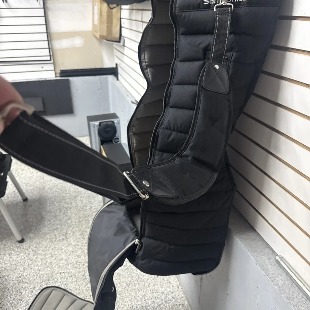 Samsonite Golf Premium Quilted Heavy Padded Rolling Golf Bag Travel Black NICE!